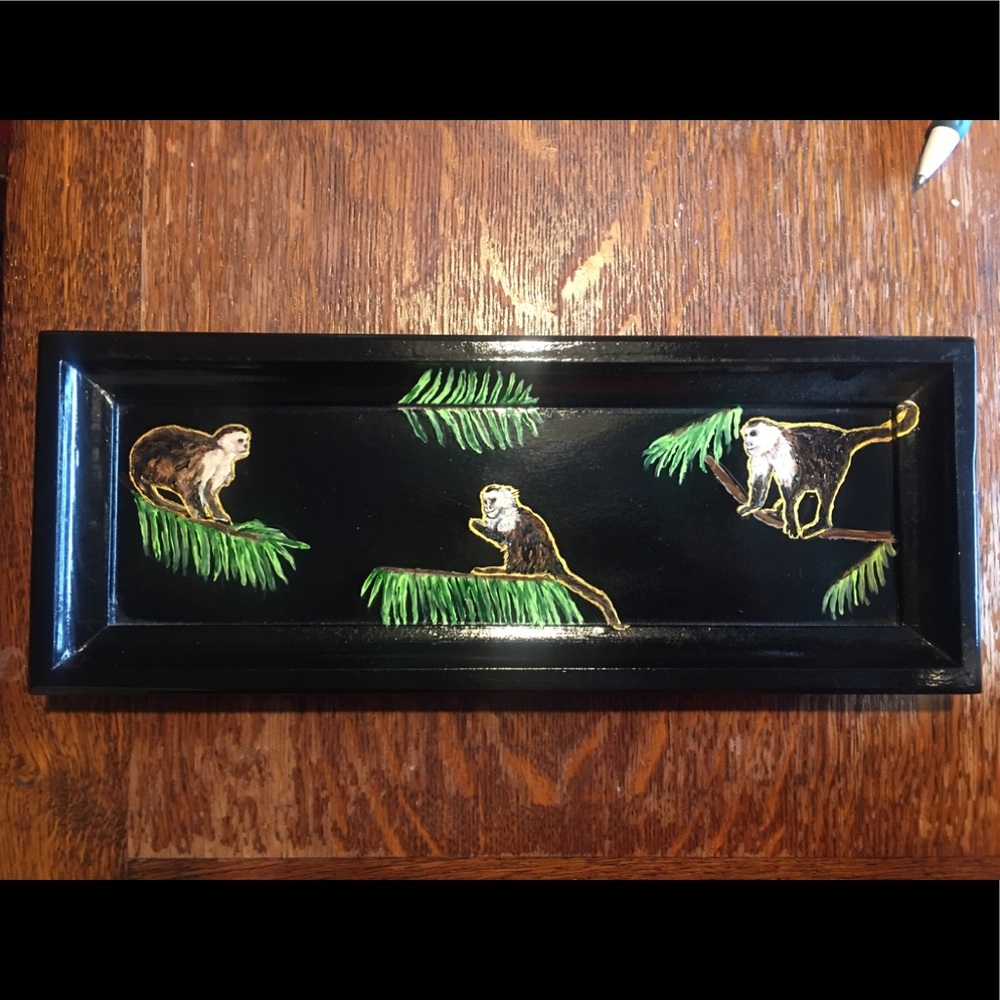 Hand painted Monkey Accent Tray